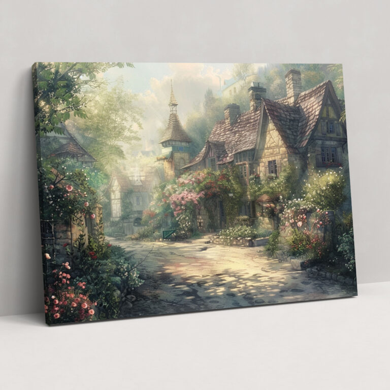 Sunlit Village Canvas Print - Claude Monet, Canvas Print, Village Scene, Wall Decoration