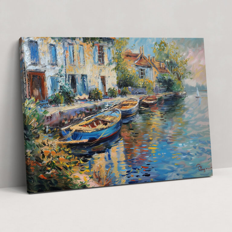 Riverside Reflections Canvas Print - Claude Monet, Impressionist, Canvas Print, Wall Art