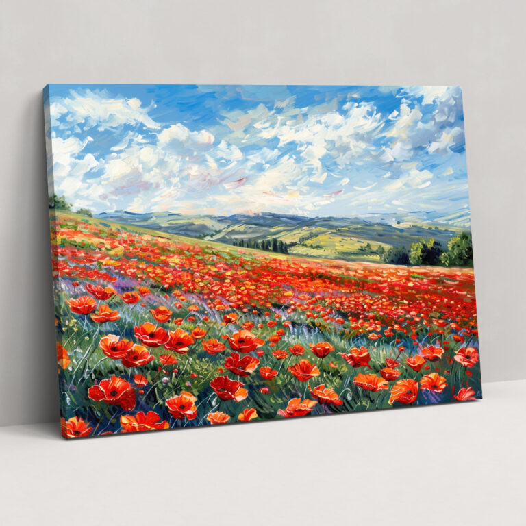 Claude Monet Field Of Poppies Canvas Print - Claude Monet, Wall Decoration, Canvas, Canvas Wall Art