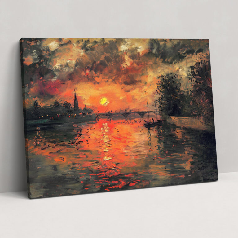 Sunset Over The Seine Claude Monet Canvas Print - Claude Monet, Canvas, Wall Art, Canvas Print