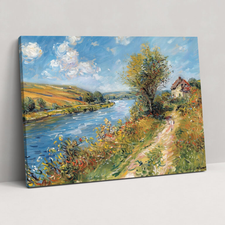 Countryside River Claude Monet Canvas Print - Claude Monet, Home Decoration, Canvas Wall Art, Wall Decoration