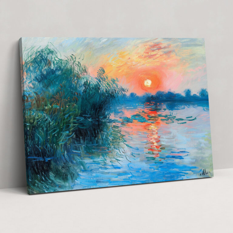 Pastel Sunset Lake Claude Monet Canvas Print - Claude Monet, Home Decoration, Canvas Print, Wall Art