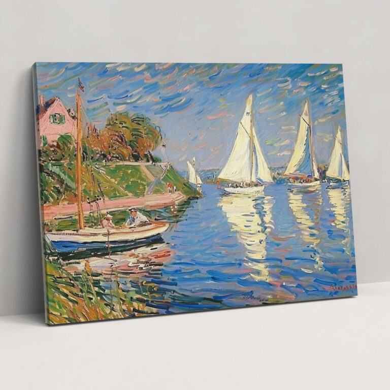 Sailboats Lake Claude Monet Canvas Print - Claude Monet, Wall Decoration, Canvas Wall Art, Claude Monet