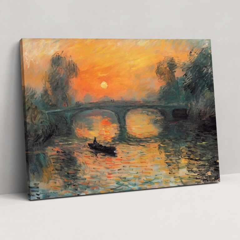 Sunset Bridge Claude Monet Canvas Print - Claude Monet, Wall Art, Canvas, Claude Monet