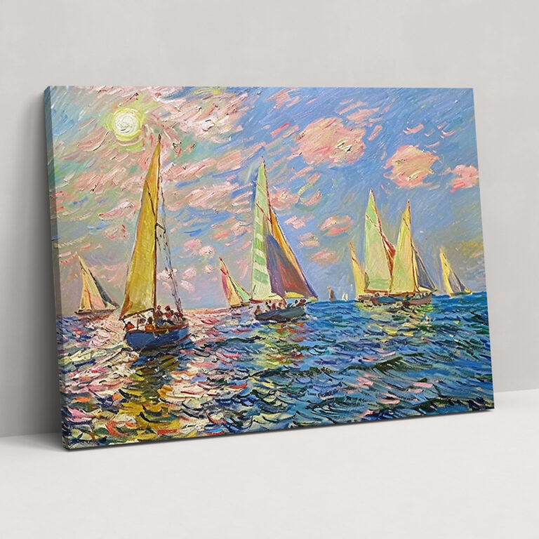 Colorful Sailboats Claude Monet Wall Decoration - Claude Monet, Wall Decoration, Canvas, Canvas Wall Art