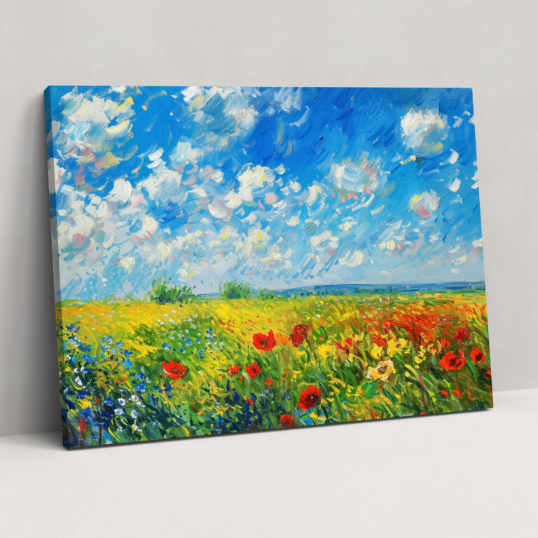 Flowering Fields Claude Monet Canvas Print - Claude Monet, Wall Art, Canvas Wall Art, Canvas