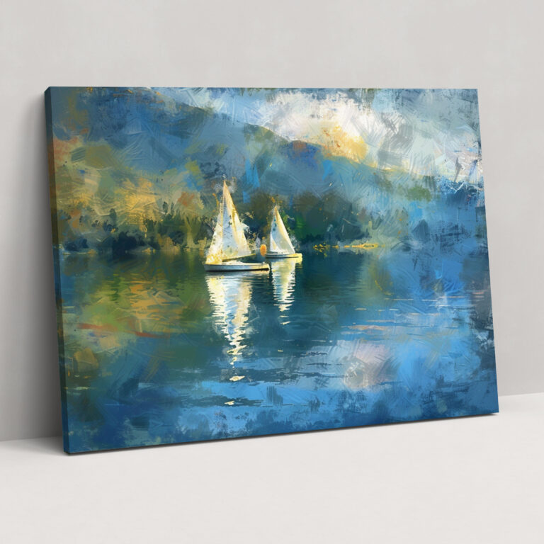 Sailboats On Lake Wall Decoration - Claude Monet, Canvas Wall Art, Wall Decoration, Canvas