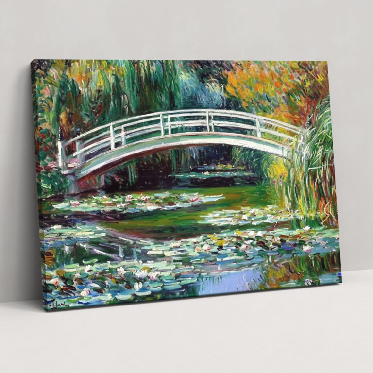 Serene Bridge Over A Pond Of Water Lilies Claude Monet Canvas Print - Claude Monet, Wall Art, Wall Decoration, Canvas Wall Art