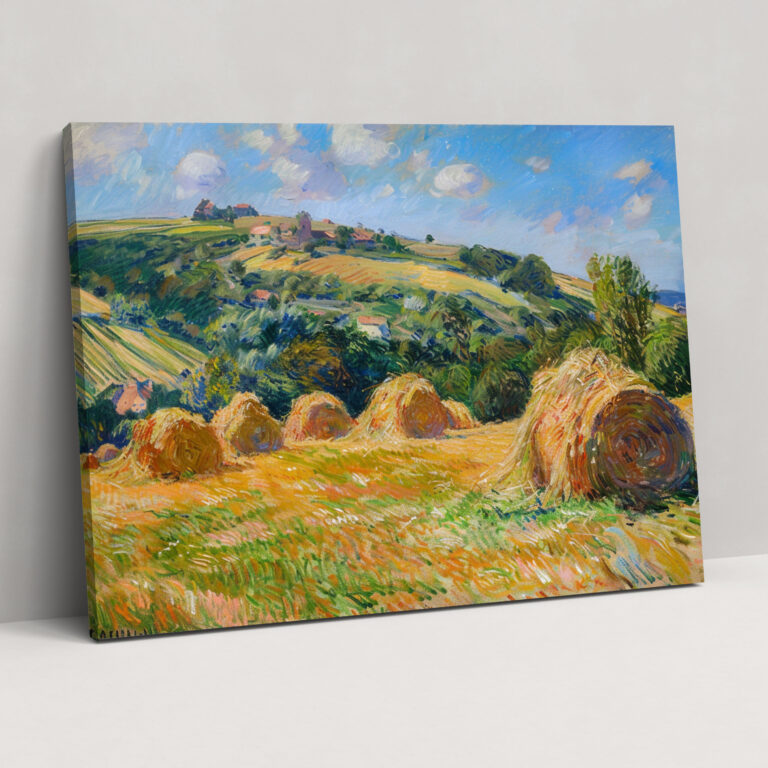 Impressionist Landscape Of Haystacks Claude Monet Wall Decoration - Claude Monet, Canvas Wall Art, Home Decoration, Claude Monet