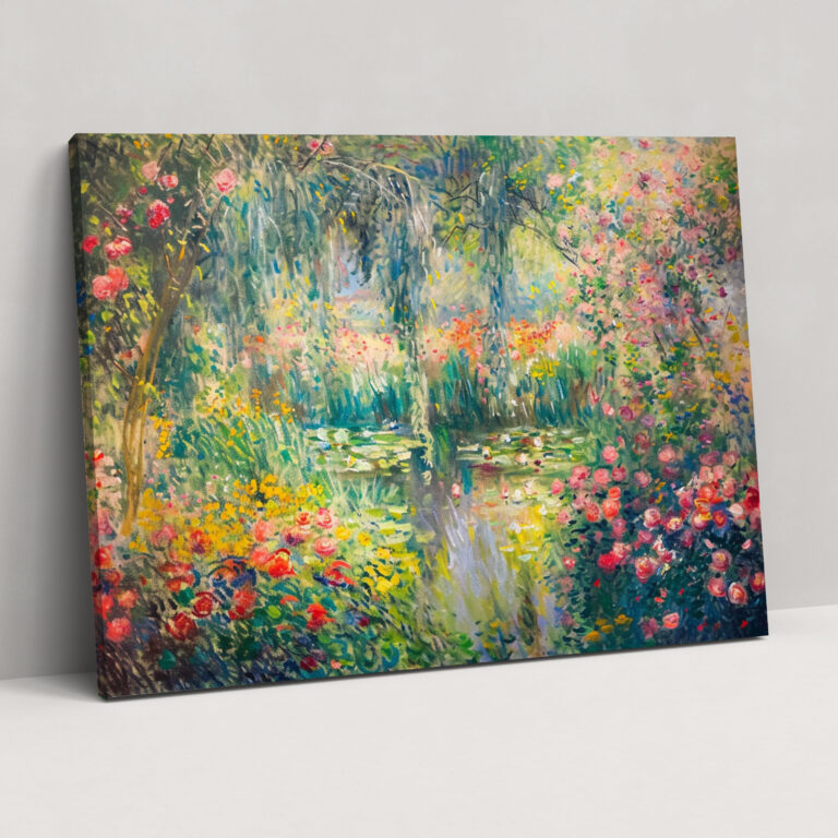 Dreamy Garden Scene With Blooming Flowers Claude Monet Canvas Print - Claude Monet, Canvas, Wall Decoration, Wall Art
