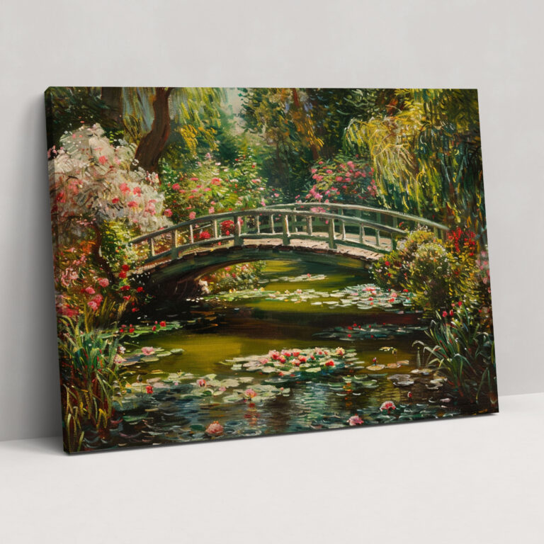 Enchanting Garden With A Wooden Bridge Claude Monet Wall Decoration - Claude Monet, Claude Monet, Wall Art, Canvas Wall Art
