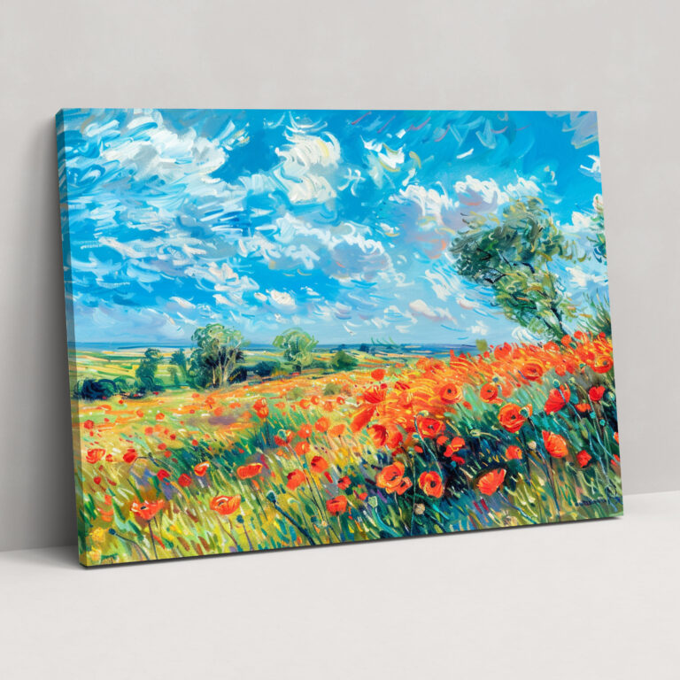 Bright Poppy Field Claude Monet Wall Decoration - Claude Monet, Canvas, Claude Monet, Home Decoration