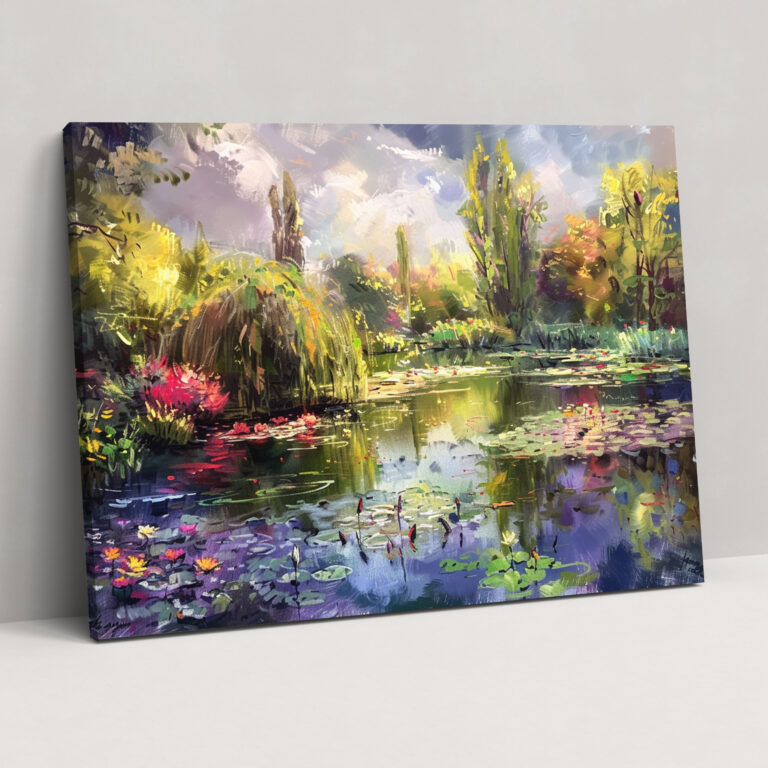 Giverny Gardens Blooming Claude Monet Wall Decoration - Claude Monet, Home Decoration, Canvas, Canvas Wall Art