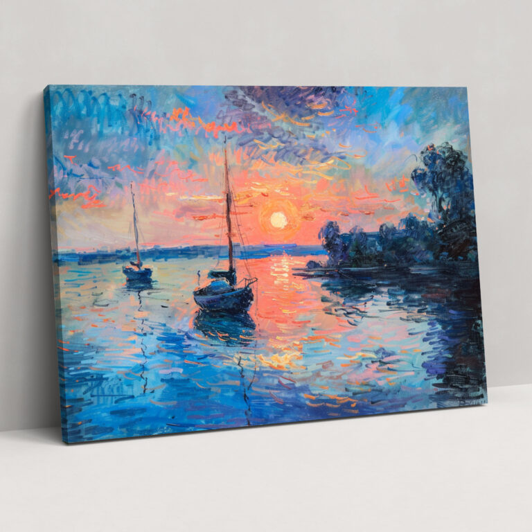 Claude Monet Peaceful Harbor Wall Art - Claude Monet, Canvas, Home Decoration, Wall Art
