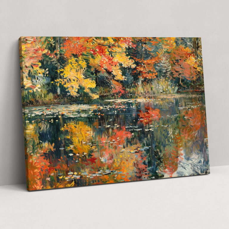 Claude Monet Autumn Lake Wall Art - Claude Monet, Wall Decoration, Canvas, Home Decoration