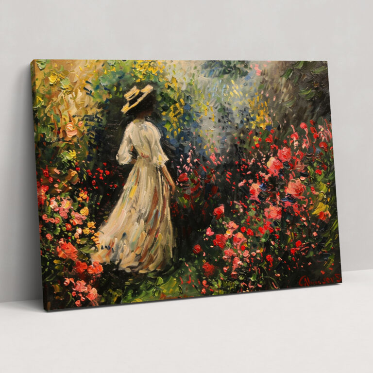 Claude Monet Woman In A Garden Wall Decoration - Claude Monet, Home Decoration, Canvas, Claude Monet