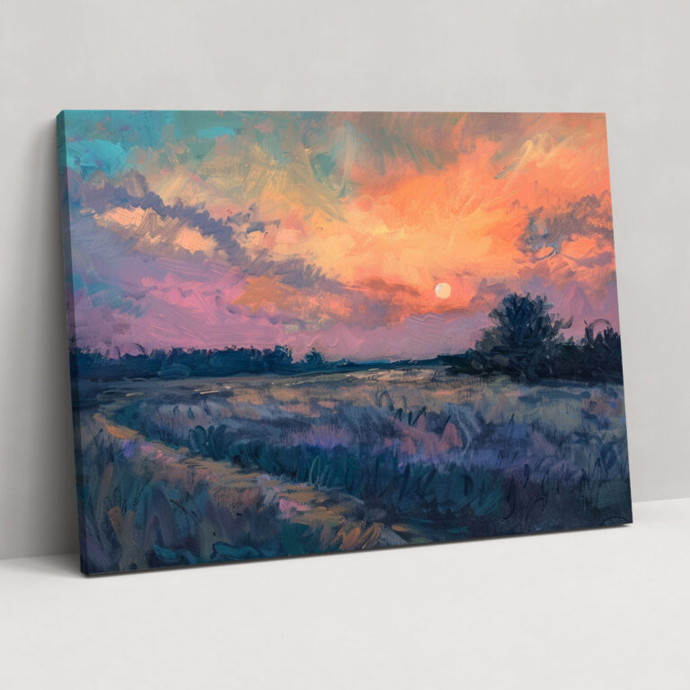 Claude Monet Wall Art - Sunset Countryside Canvas Print - Claude Monet, Claude Monet, Canvas Print, Wall Decoration