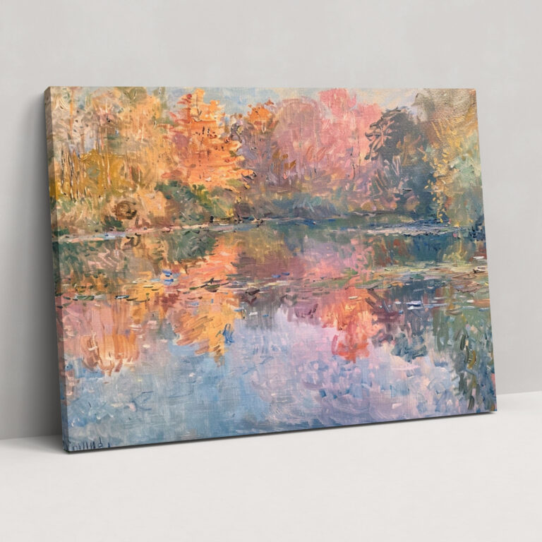 Claude Monet Wall Art - Autumn Reflections Canvas Print - Claude Monet, Wall Art, Canvas, Canvas Wall Art