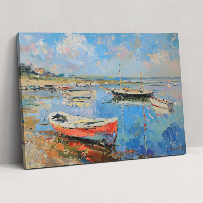 Claude Monet Wall Decoration - Coastal Boats Canvas Print - Claude Monet, Claude Monet, Canvas, Home Decoration