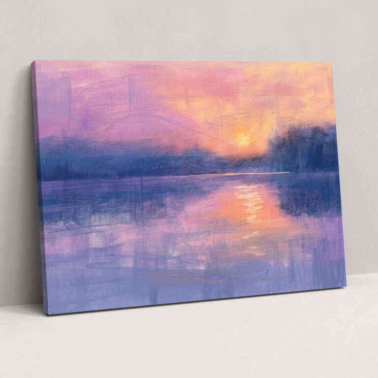 Claude Monet Wall Art - Pastel Lake Sunset Canvas Print - Claude Monet, Canvas, Canvas Wall Art, Wall Art