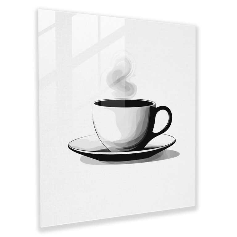 Coffee Minimalist Glass Print - Coffee, Wall Decoration, Glass Print, Coffee Minimalist Glass Print