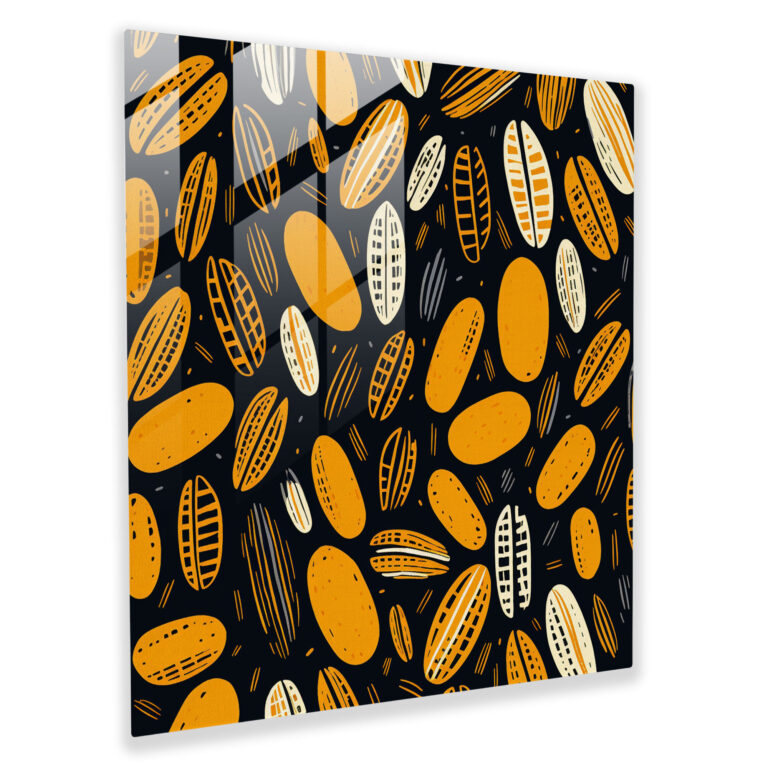 Coffee Bean Graphic Glass Print - Coffee, Wall Decoration, Glass Art, Coffee Bean