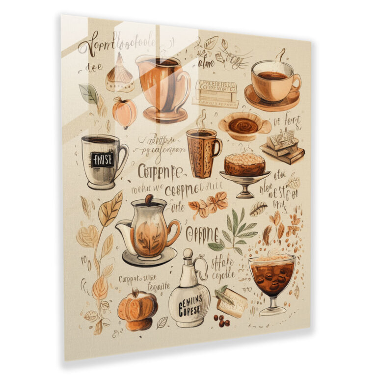 Coffee Quotes Collage Glass Print - Coffee, Coffee Quotes, Glass Wall Art, Coffee