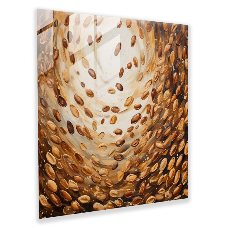 Coffee Dreams - Glass Wall Art - Coffee, Glass Print, Coffee Beans, Abstract Acrylic Painting