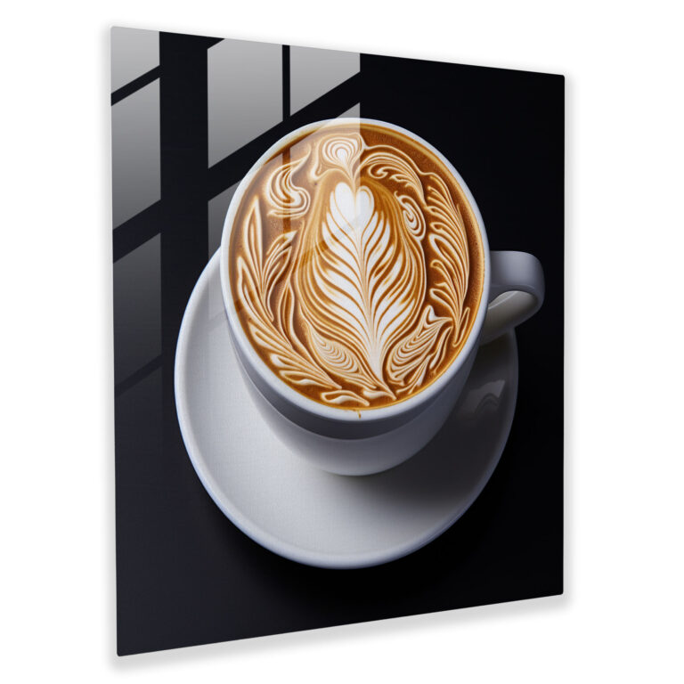 Coffee Elegance - Glass Wall Art - Coffee, Coffee Elegance, Foam Patterns, Wall Decoration