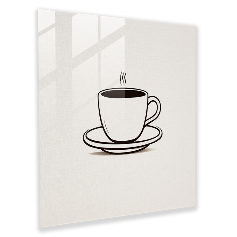 Coffee Cup Glass Print - Coffee, Wall Decoration, Coffee Cup, Coffee