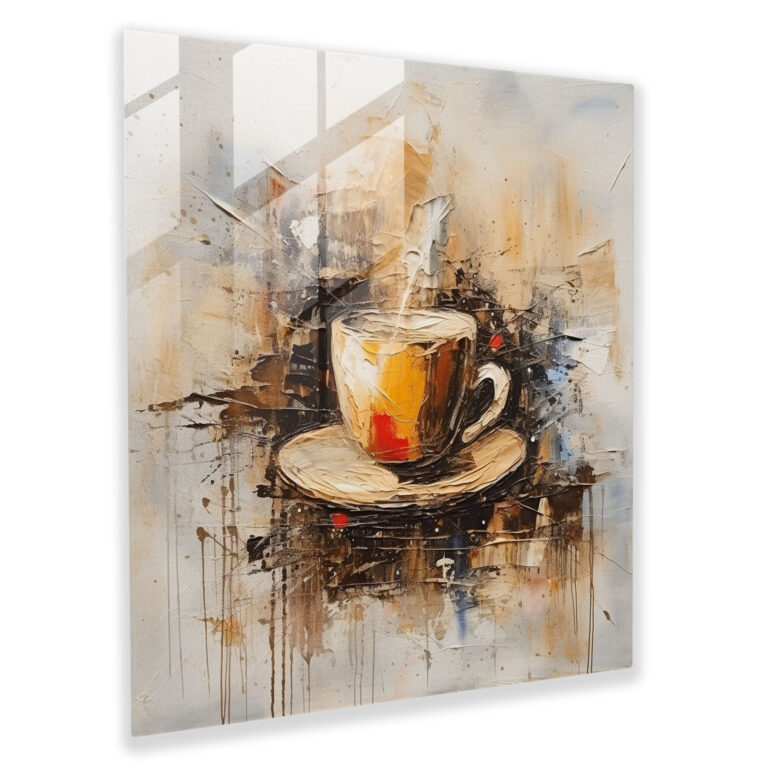 Expressive Coffee Art Glass Print - Coffee, Home Decoration, Glass Wall Art, Modern Art