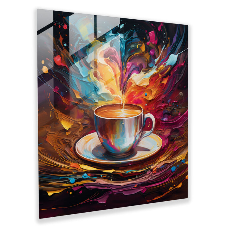 Coffee Abstract Glass Print - Coffee, Glass Print, Glass Wall Art, Wall Decoration