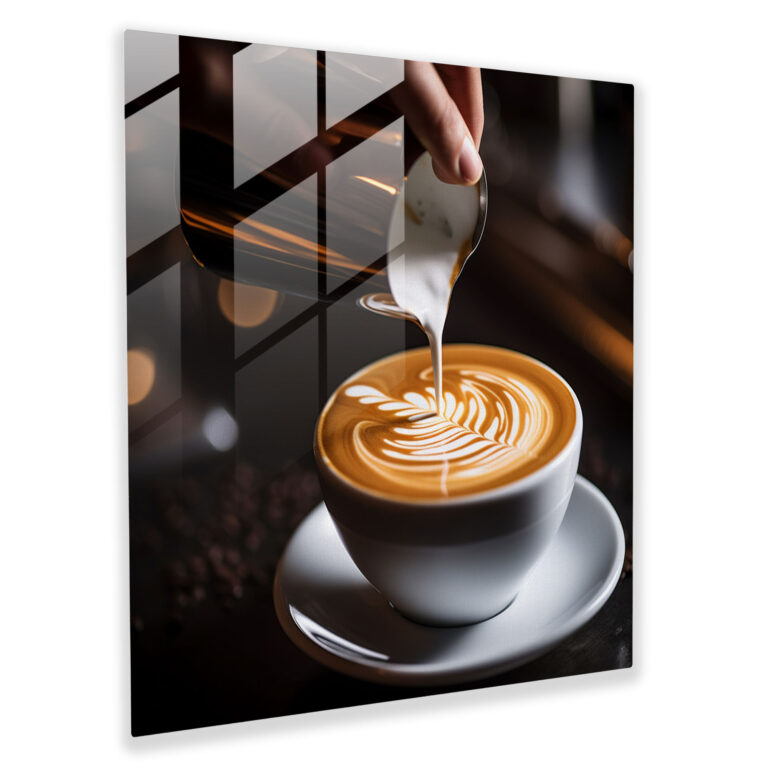 Latte Art Glass Print - Coffee, Wall Decoration, Barista, Glass Print