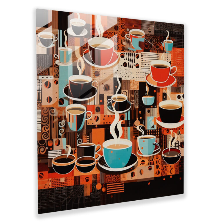 Coffee Collage Glass Print - Coffee, Diversity Of Coffee Lovers, Glass Wall Art, Wall Decoration
