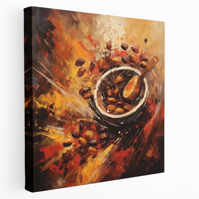 Coffee Beans Expressionism Canvas Print - Coffee, Coffee Canvas Print, Home Decoration, Coffee Beans