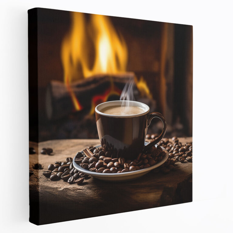 Freshly Roasted Coffee Canvas Print - Coffee, Coffee Canvas Print, Coffee Wall Art, Cozy Photograph