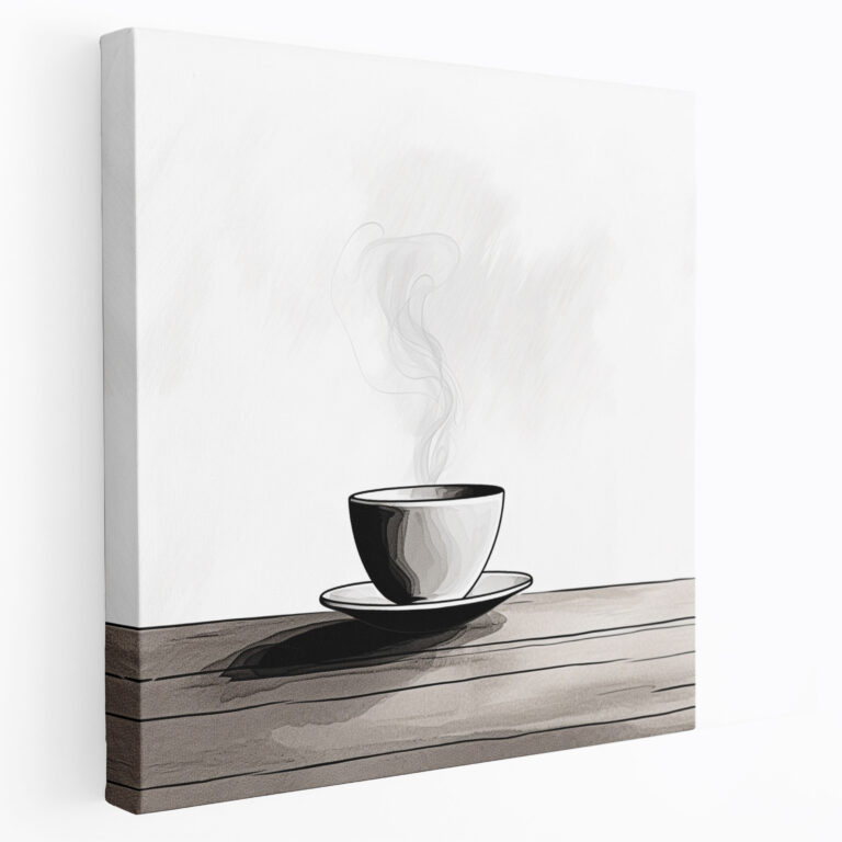 Coffee Canvas Print - Minimalist Sketch Wall Art - Coffee, Minimalist Wall Art, Home Decoration, Wall Art