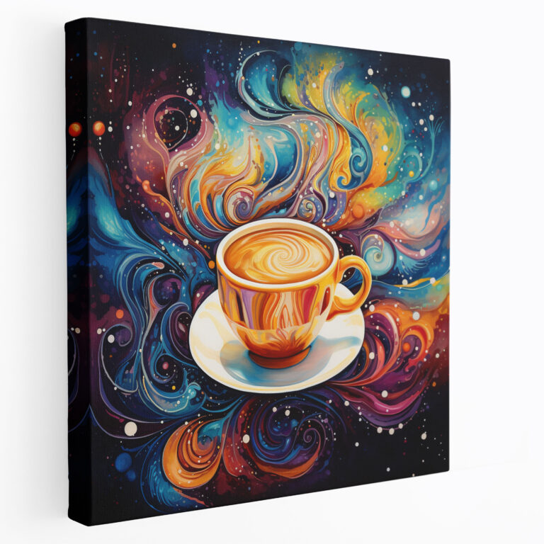 Coffee Canvas Print - Vibrant Watercolor Wall Art - Coffee, Canvas, Wall Art, Vibrant Wall Art
