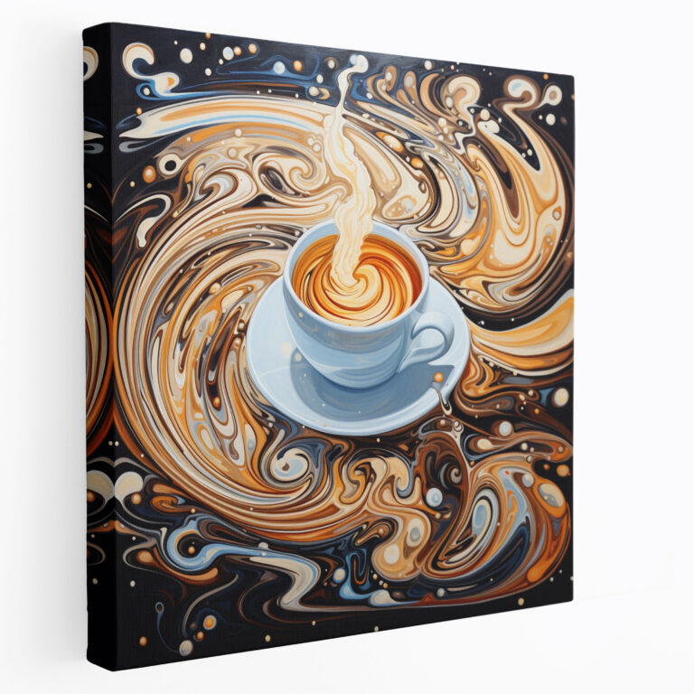 Coffee Canvas Print - Abstract Coffee Swirls Wall Art - Coffee, Home Decoration, Canvas, Coffee Swirls Wall Decoration