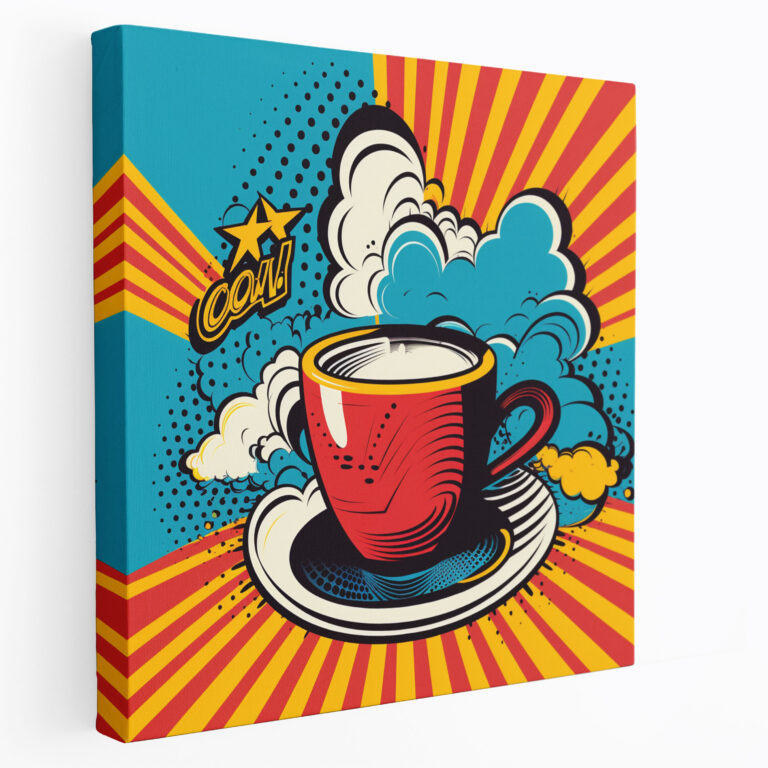 Coffee Canvas Print Wall Decoration - Coffee, Canvas Print, Speech Bubble, Retro