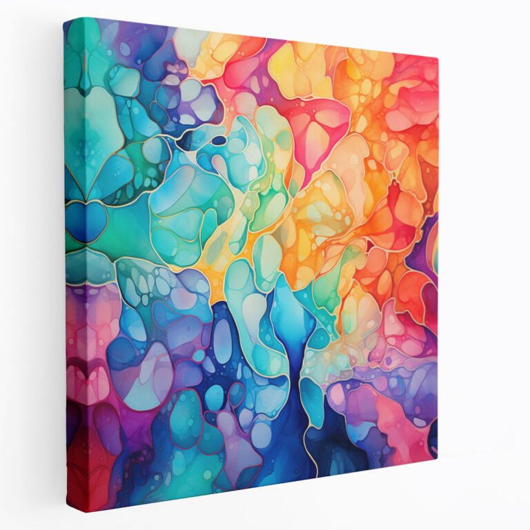 Cool Abstract Watercolor Canvas Print - Cool, Home Decoration, Vibrant Colors, Wall Art