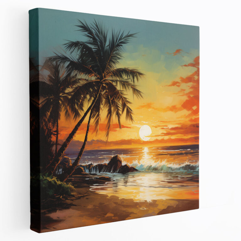 Cool Beach Sunset Wall Decoration - Cool, Sunset, Cool, Canvas