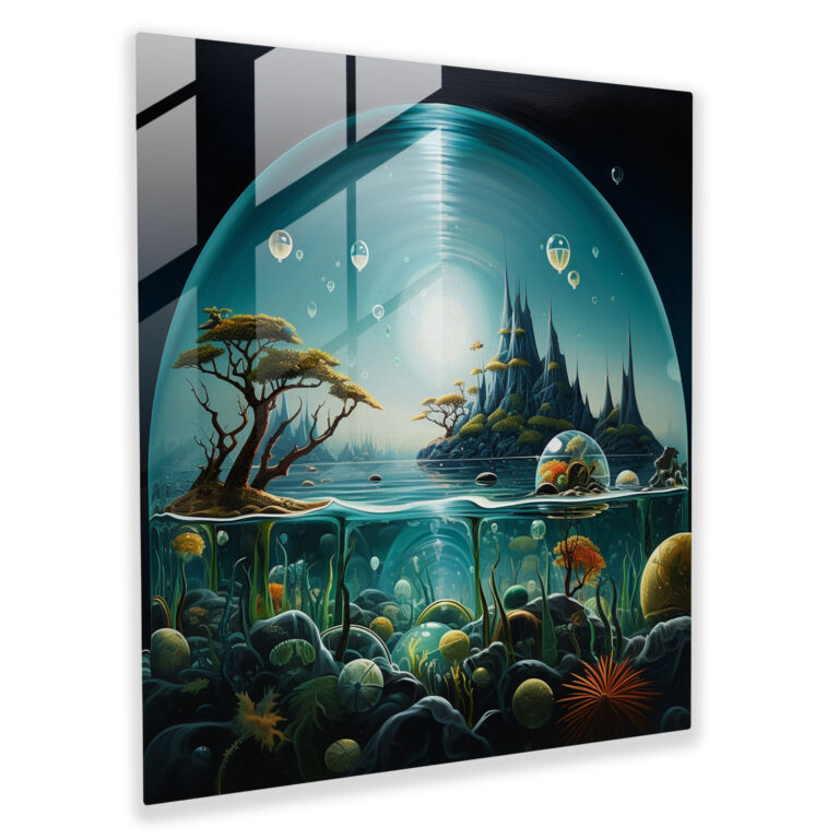 Whimsical Dreams - Surrealist Glass Painting Glass Wall Art