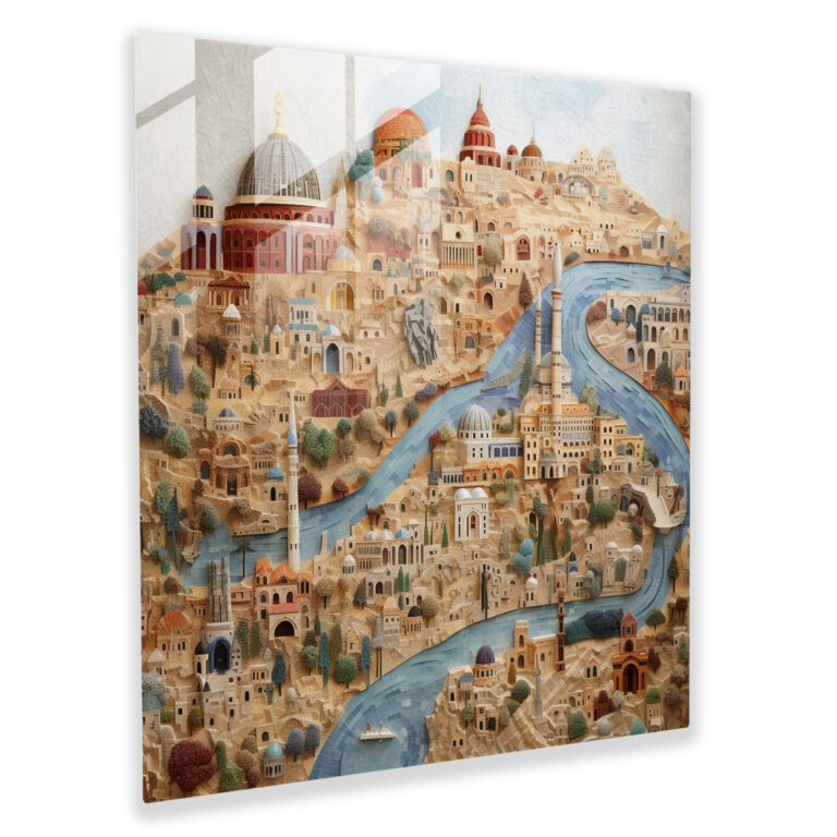 Historical Mosaic Glass Print - Exquisite Cappadocia Glass Wall Art for Home Decoration
