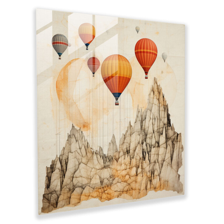Abstract Fusion Glass Print - Minimalist Cappadocia Glass Wall Art for Home Decoration
