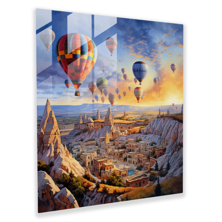 Aerial Vista Glass Print - Breathtaking Cappadocia Glass Wall Art for Home Decoration