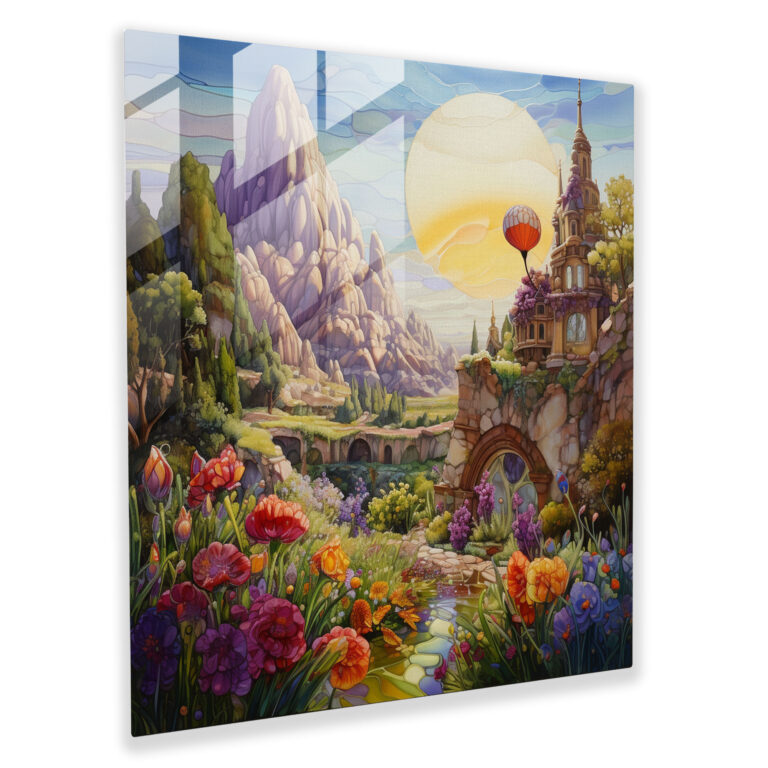 Dreamlike Cappadocia Fusion Surrealist Glass Print Wall Art Decoration