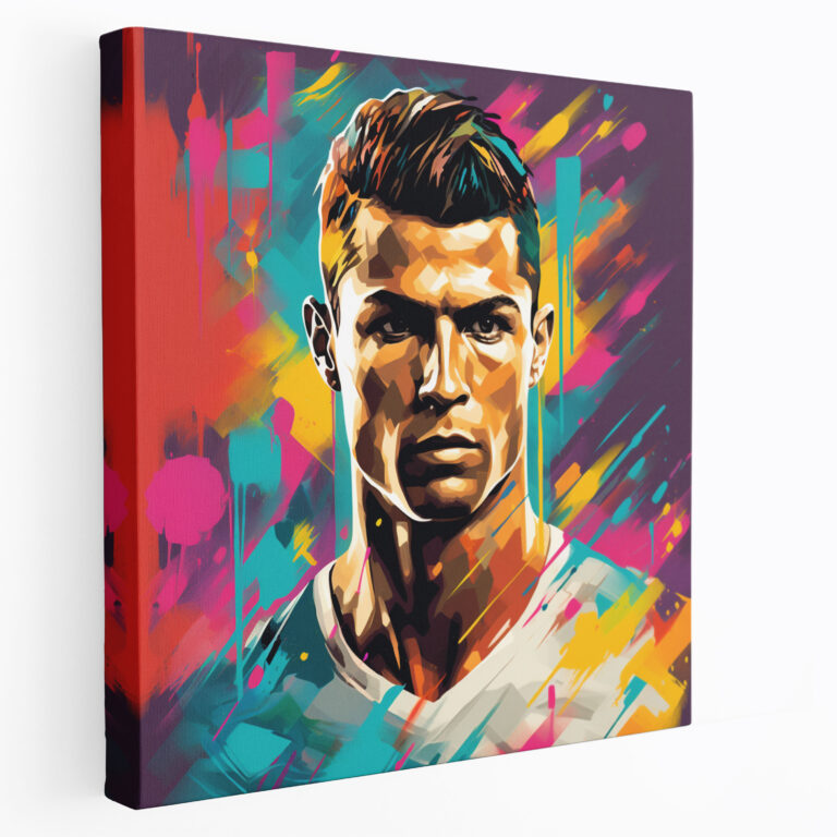 Cristiano Ronaldo Pop Art Canvas Print - Cristiano Ronaldo, Confidence, Vibrant Colors, Canvas Print