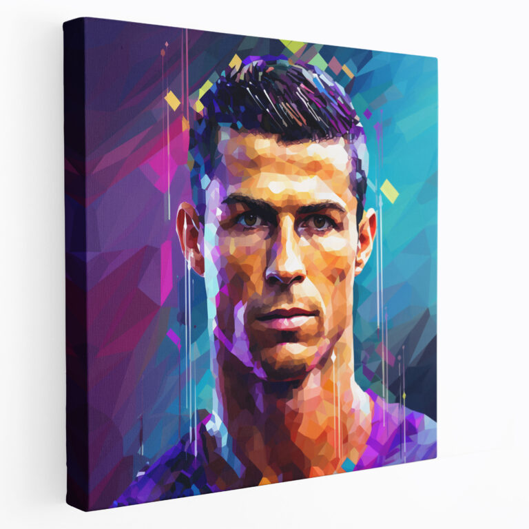 Cristiano Ronaldo Canvas Print - Pixelated Digital Portrait - Cristiano Ronaldo, Pixelated Artwork, Wall Art, Modern Touch