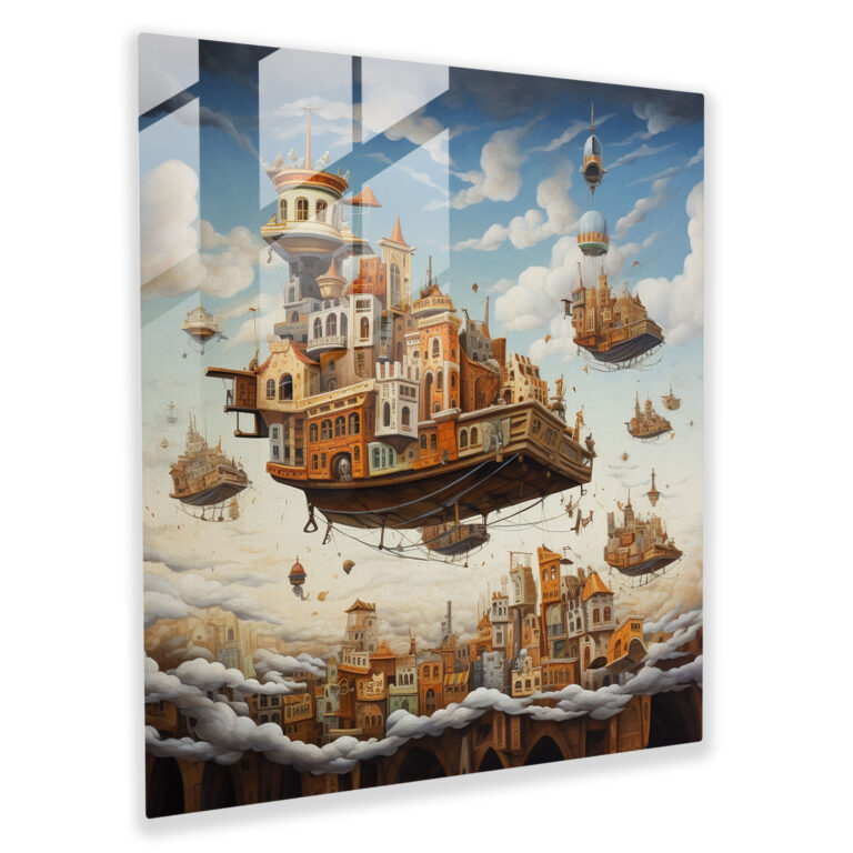Glass Print - Floating Boats Caravan - Caravan, Imaginative, Modern Art, Wall Decoration